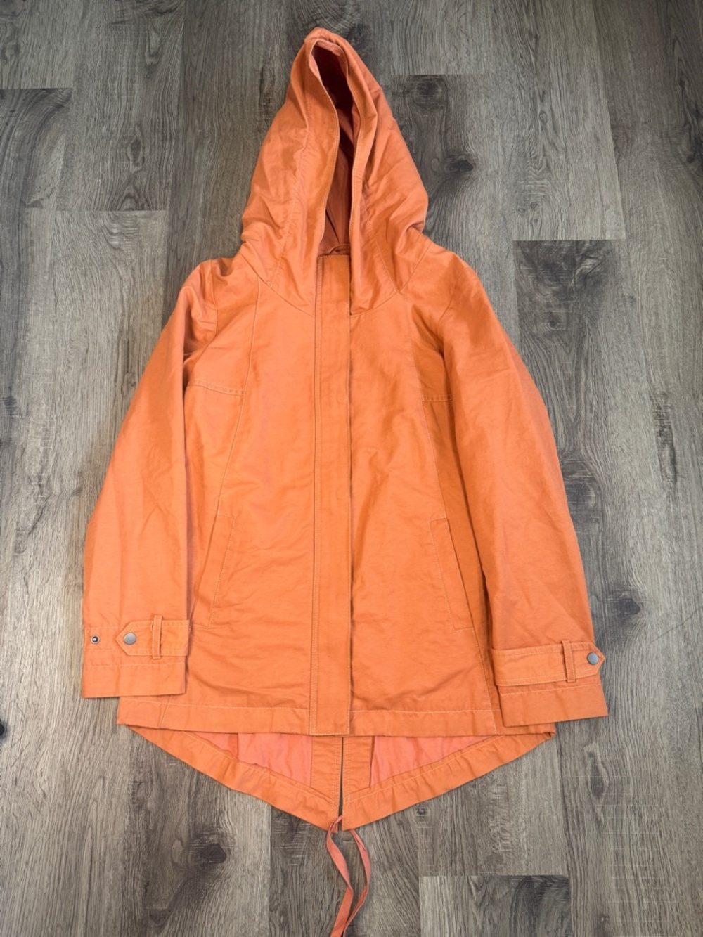 Eileen Fisher Orange Hooded Utility Anorak
